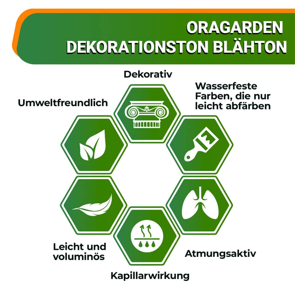 OraGarden Dekorationston Blähton - Intensiv Orange 8-16 mm 1 Liter