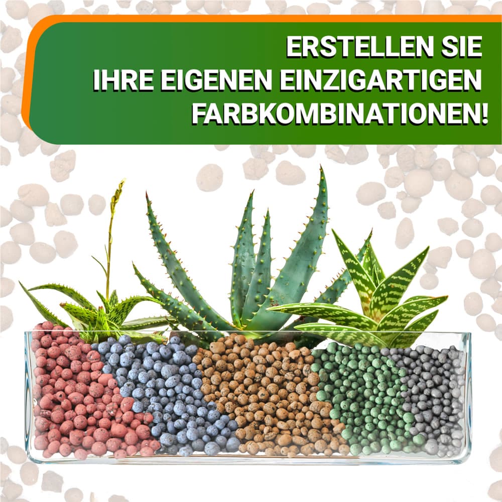 OraGarden Dekorationston Blähton - Intensiv Grün 4-8 mm 5 Liter