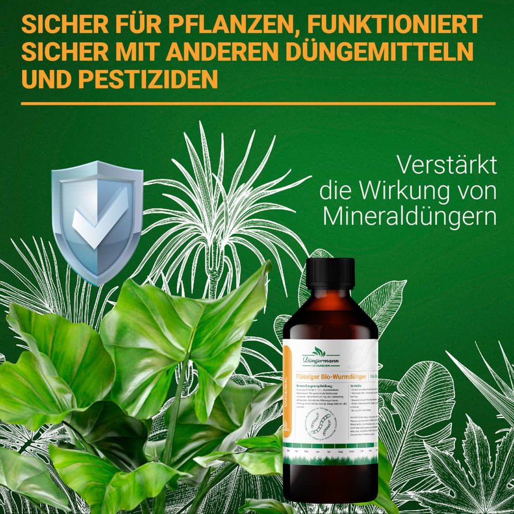 OraGarden Düngermann flüssiger Bio-Wurmdünger mit Düngerspritze 500 ml