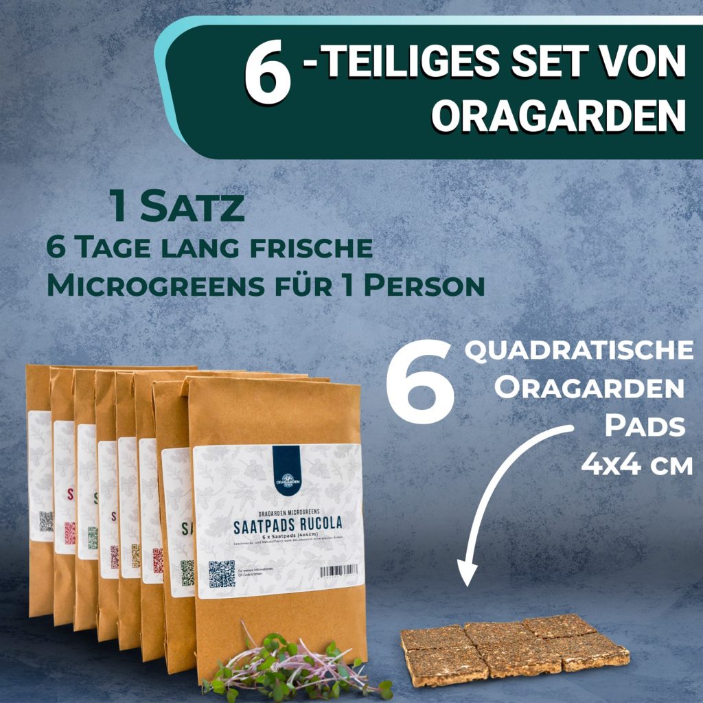 OraGarden Soil-MicroGreen Rucola Saatpad Set im 6er