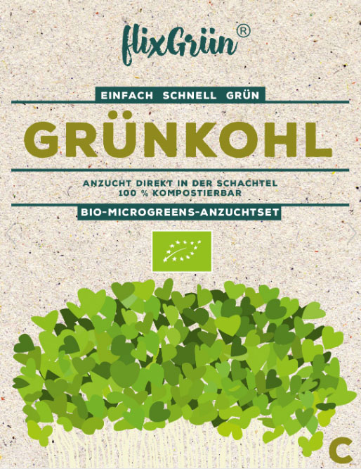Flixgrün Bio-MicroGreens-Anzuchtset Grünkohl