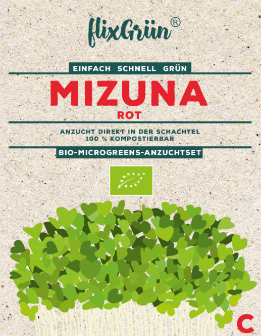 Flixgrün Bio-MicroGreens-Anzuchtset Mizuna Rot