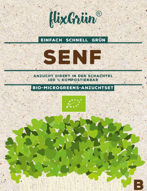 Flixgrün Bio-MicroGreens-Anzuchtset Senf