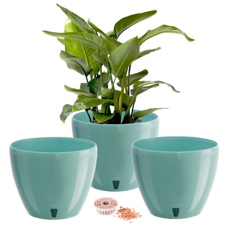 Santino Deco Twin Pflanztöpfe 3er-Set Ø 20 cm, H 17.5 cm Jade