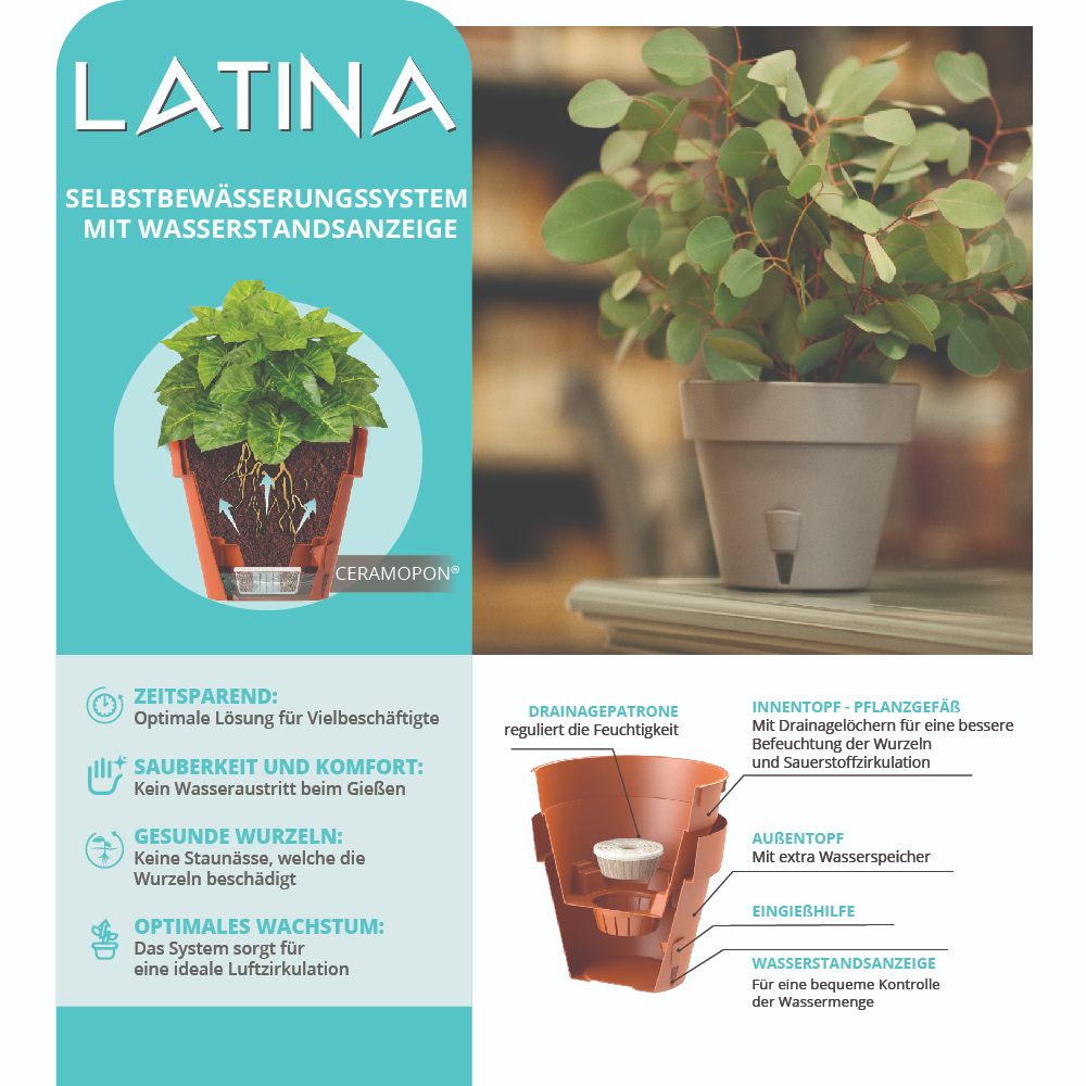 Santino Latina Pflanztöpfe Ø 27.5 cm, H 23 cm Jade