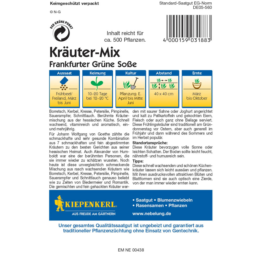 Kiepenkerl Profi-Line Kräutersamen-Mix Frankfurter Grüne Soße