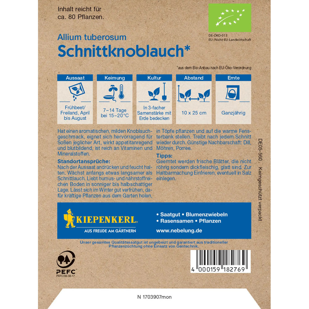 Kiepenkerl Profi-Line BIO Schnittlauchsamen/Knoblauch