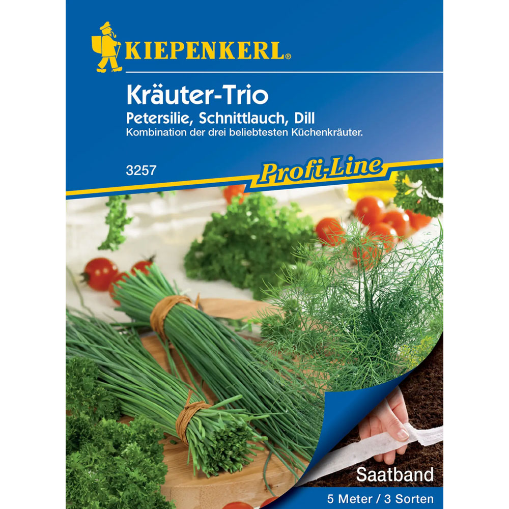 Kiepenkerl Profi-Line Kräuter-Trio Petersiliensamen, Schnittlauchsamen, Dillsamen, Saatband