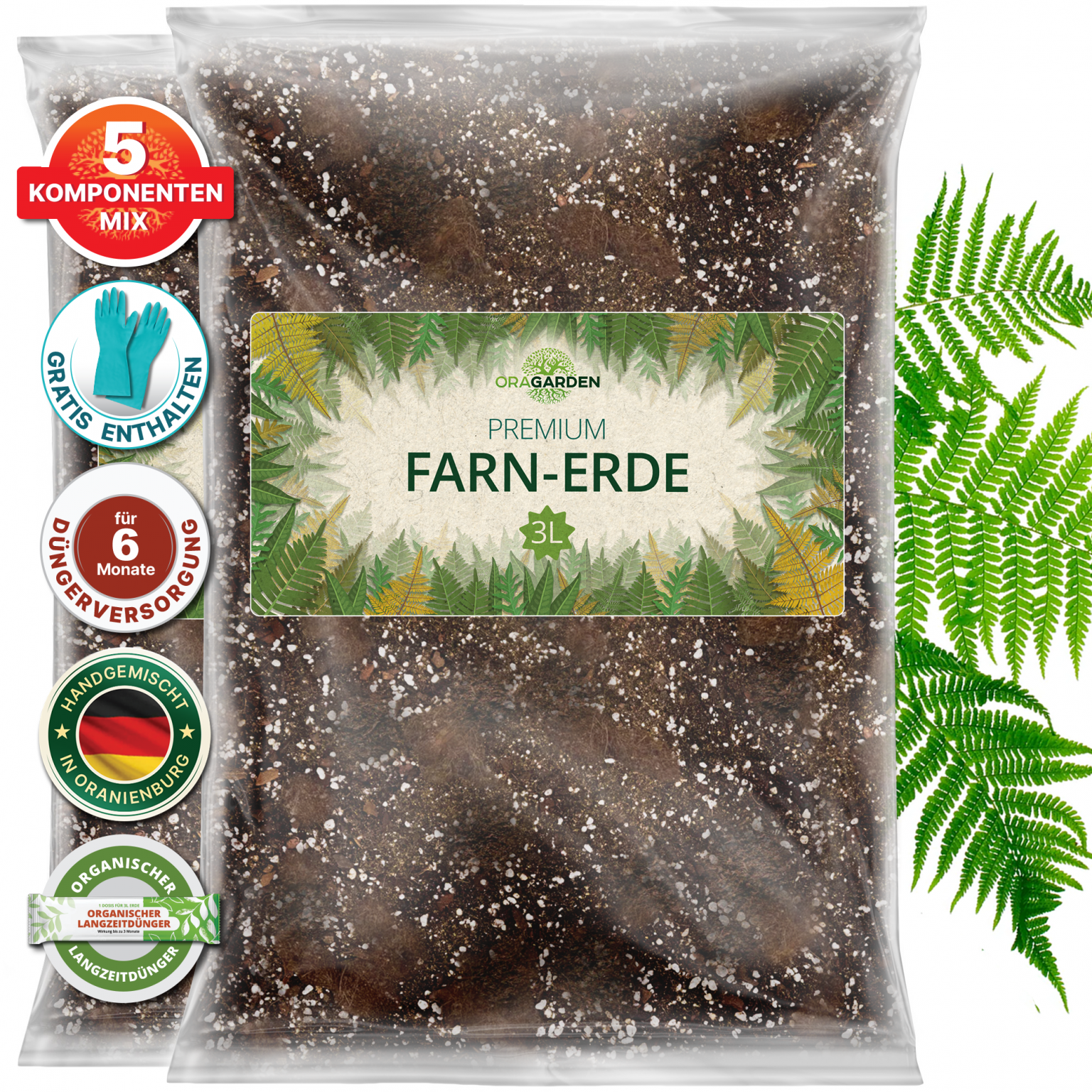 OraGarden Farn-Erde 6 Liter