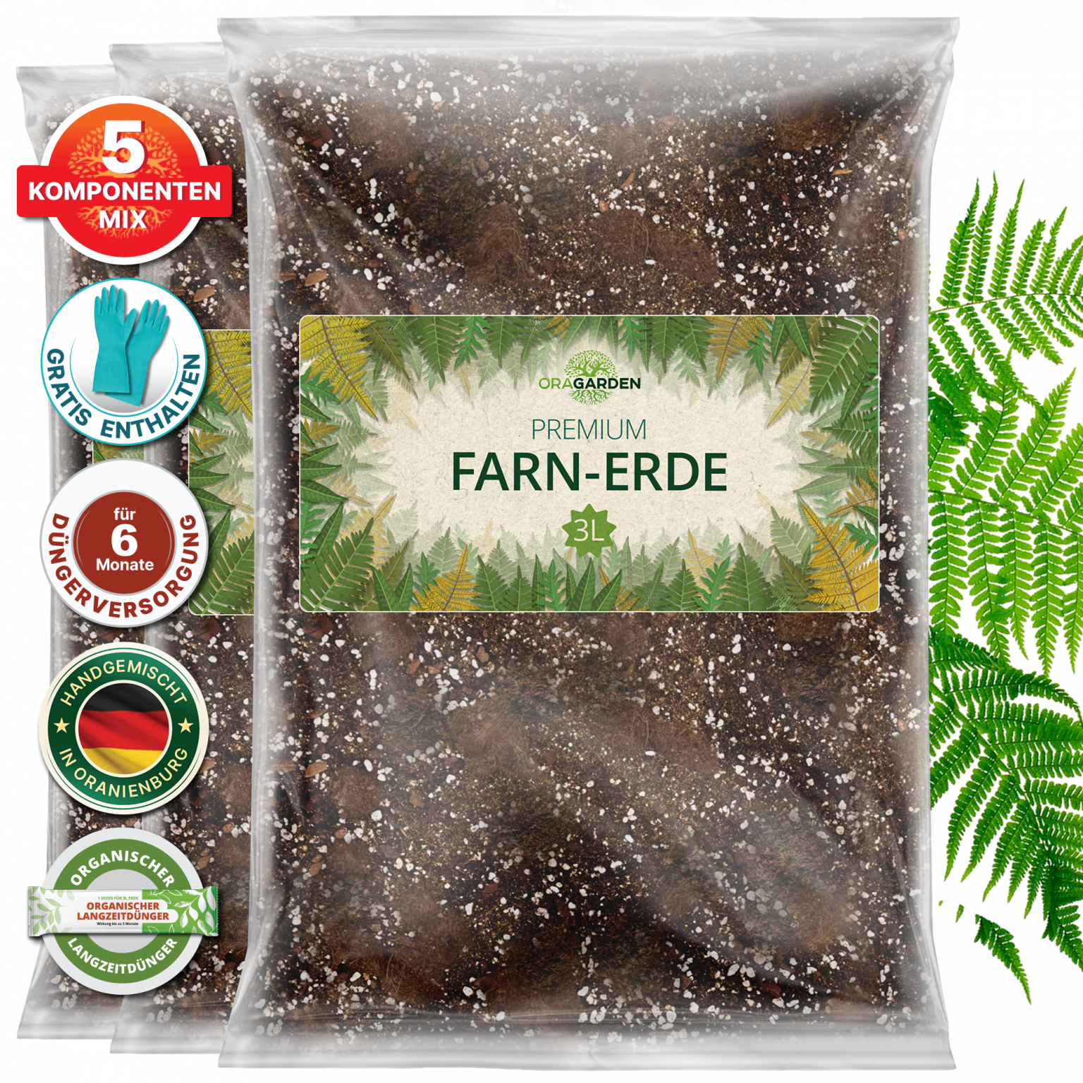 OraGarden Farn-Erde 9 Liter